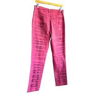 Womens Pants Size 10 Pink Tie Dye Reworked Retro Festival Streetwear Hippie Club
